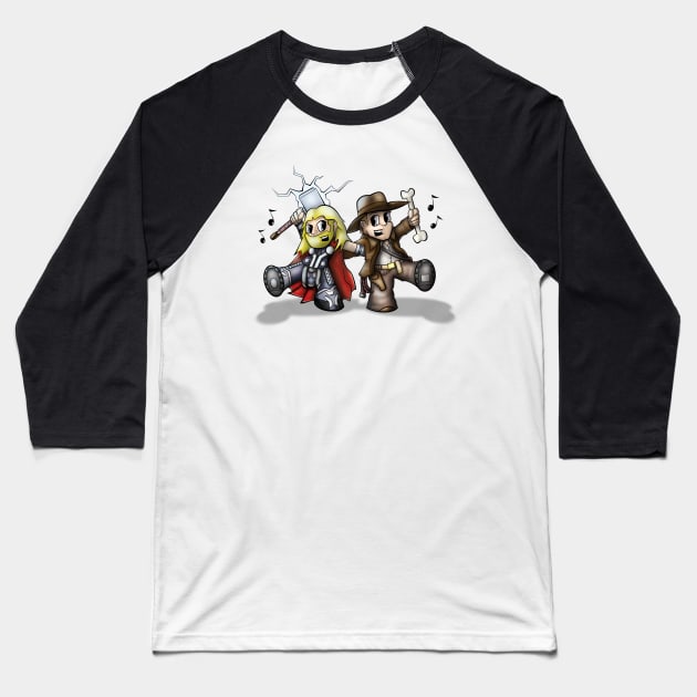 Lightning and Bone Baseball T-Shirt by gameoftoons